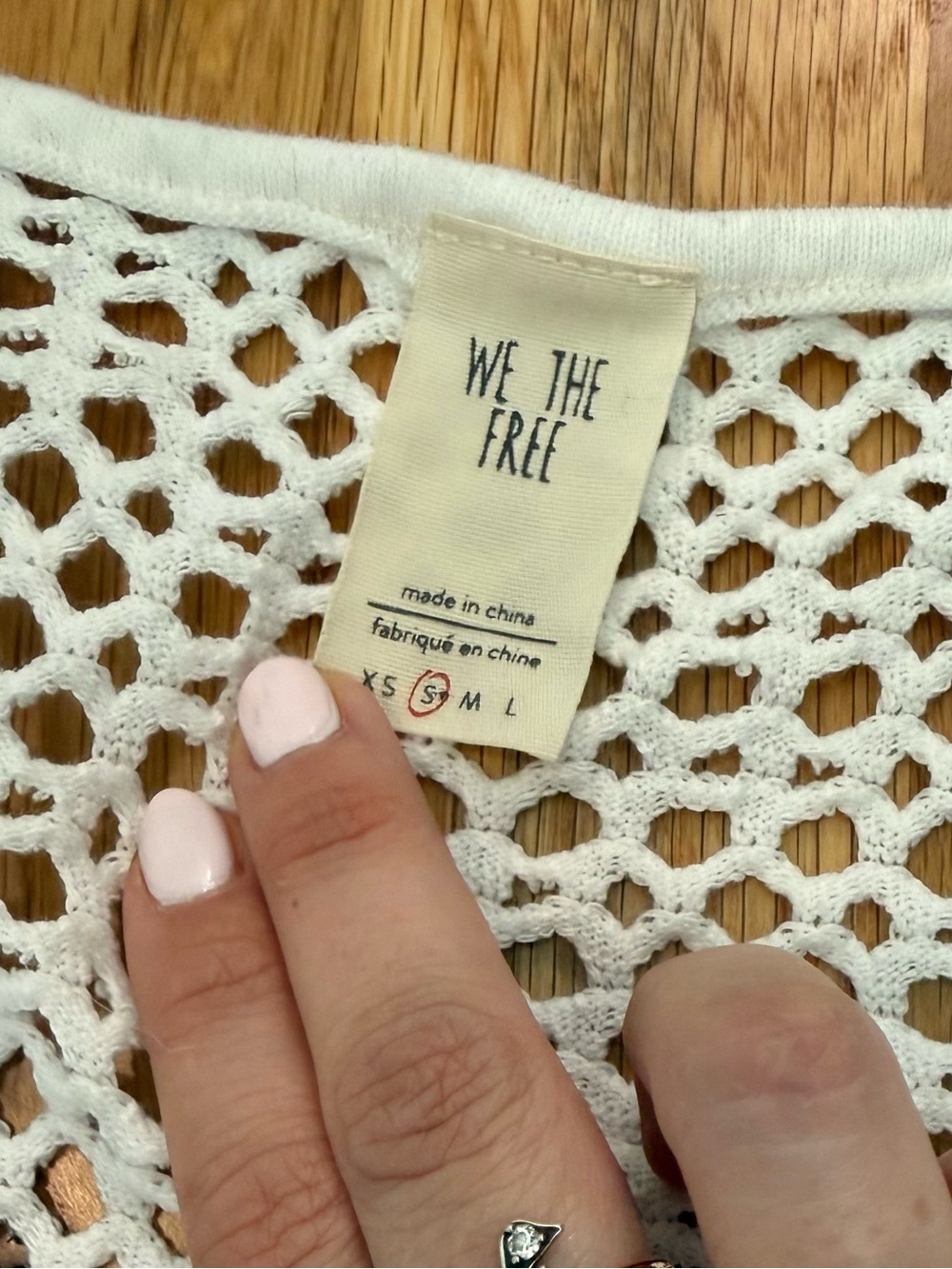Free People We The Free Napa Crochet Mesh Top White S Oversized Cover-up - Picture 4 of 6